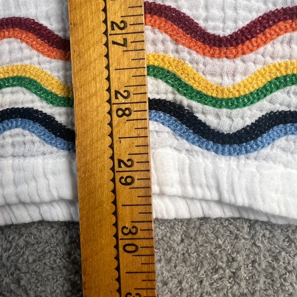 Abercrombie Fitch Trevor Project Mens XLT White Woven S/S ButtonUp Shirt Rainbow - Picture 7 of 13